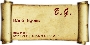 Báró Gyoma névjegykártya